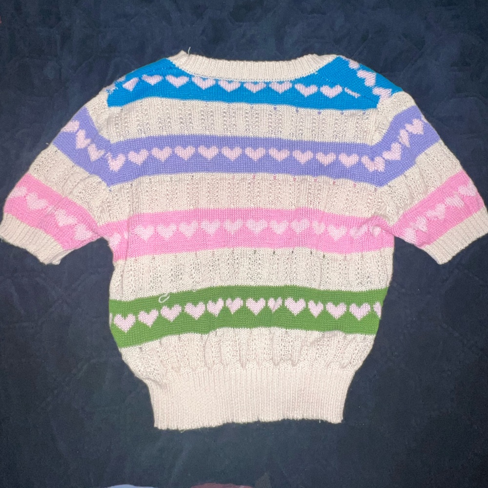 Heart knitted crop top